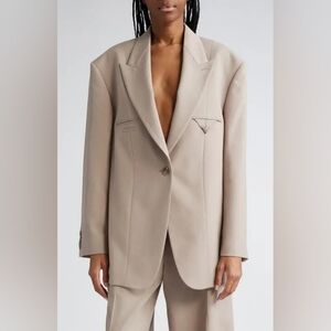 ACNE STUDIOS Jemily Single Breasted Oversized Blazer Beige EU 34 US 2 Org $1000